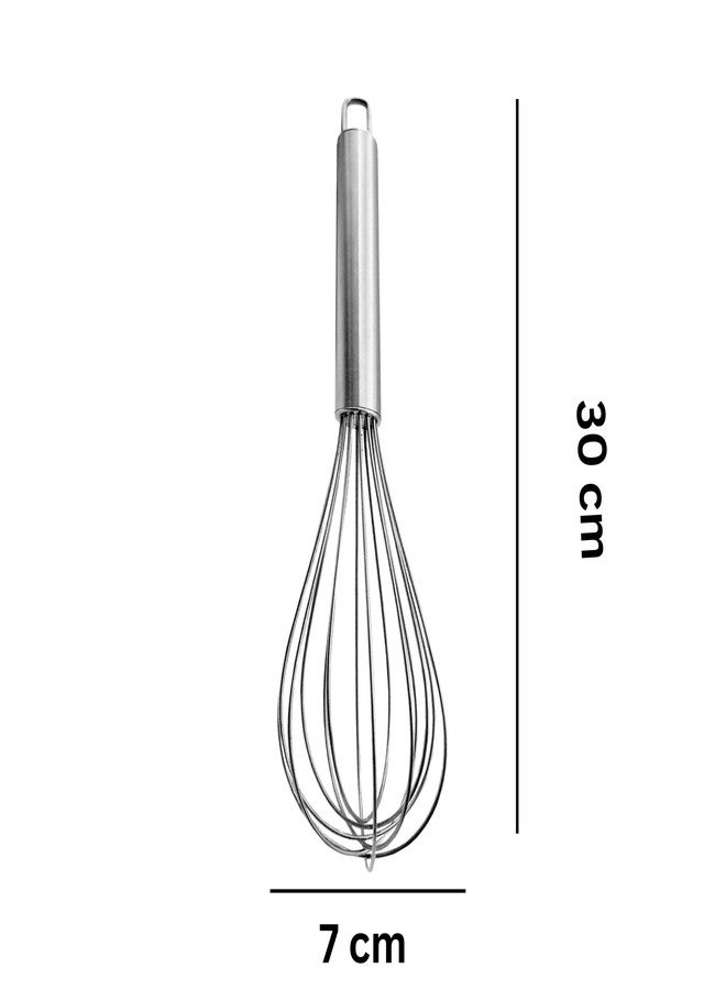 Brunchy Hand Blender Wire Whisk, Stainless Steel Balloon Egg Beater, Prime Whisker for Kitchen, Whisker for Cake Mixing, Whizzy Whisk with Pipe Handle for Blending, Beating, Stirring (Large) - Image 2
